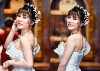 Ngắm nhan sắc hotgirl Thảo Nguyên trường học viện ngân hàng diện váy trắng muốt xinh tựa thiên thần