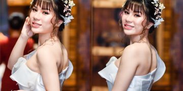 Ngắm nhan sắc hotgirl Thảo Nguyên trường học viện ngân hàng diện váy trắng muốt xinh tựa thiên thần